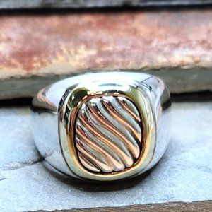David Yurman Mens Albion Ring 14k & .925  size 10.5